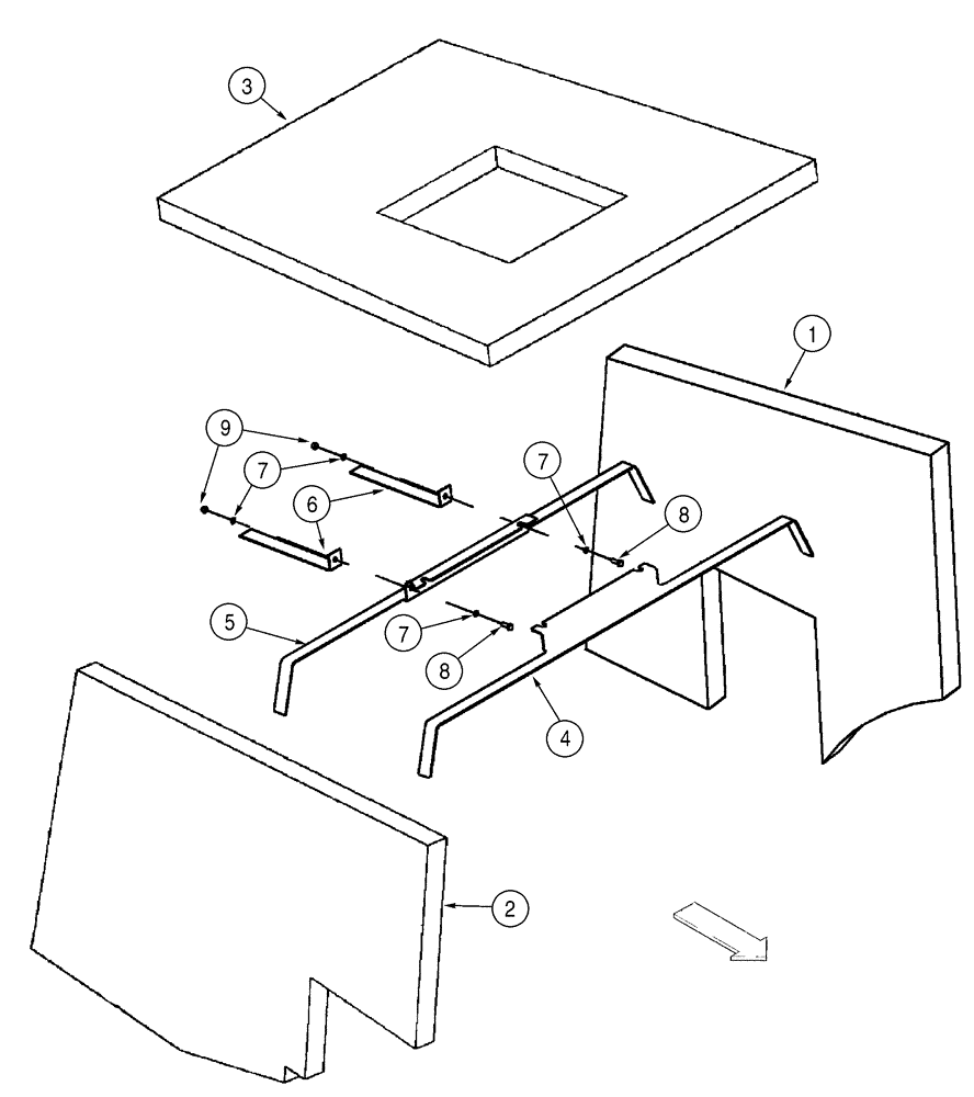 Схема запчастей Case 621D - (09-15) - INSULATION - HOOD (09) - CHASSIS