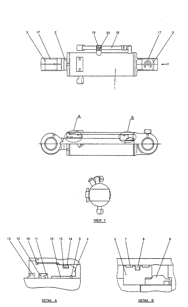 Схема запчастей Case CX50B - (08-039) - CYLINDER ASSEMBLY, DOZER ELECTRICAL AND HYDRAULIC COMPONENTS