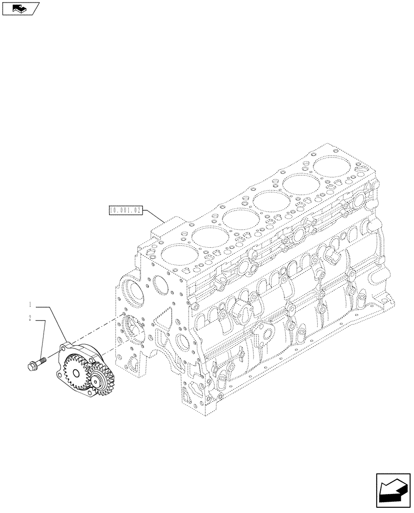 Схема запчастей Case 821F - (10.304.01[02]) - OIL PUMP ENGINE (10) - ENGINE