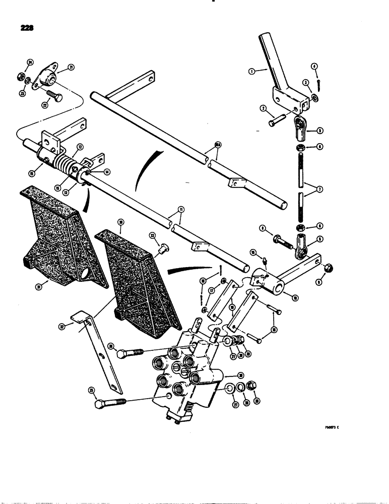 Схема запчастей Case 1845S - (228) - CONTROLS - LOADER LIFT AND DUMP (35) - HYDRAULIC SYSTEMS