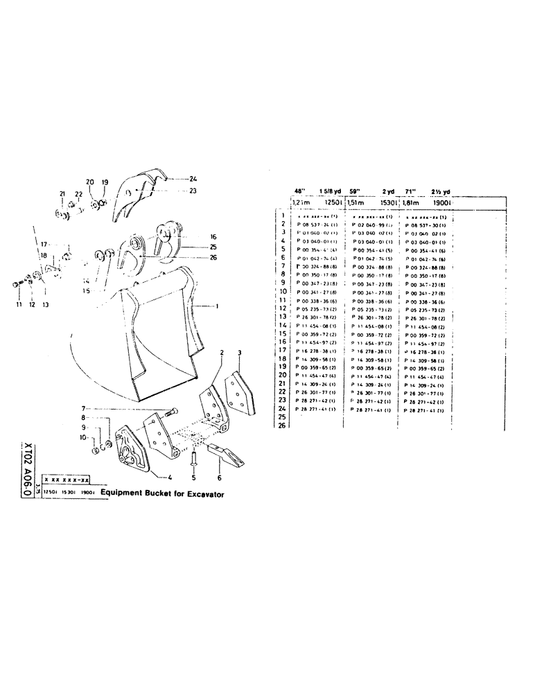 Схема запчастей Case 220CKS - (88) - EQUIPMENT BUCKET FOR EXCAVATOR (19) - BUCKETS