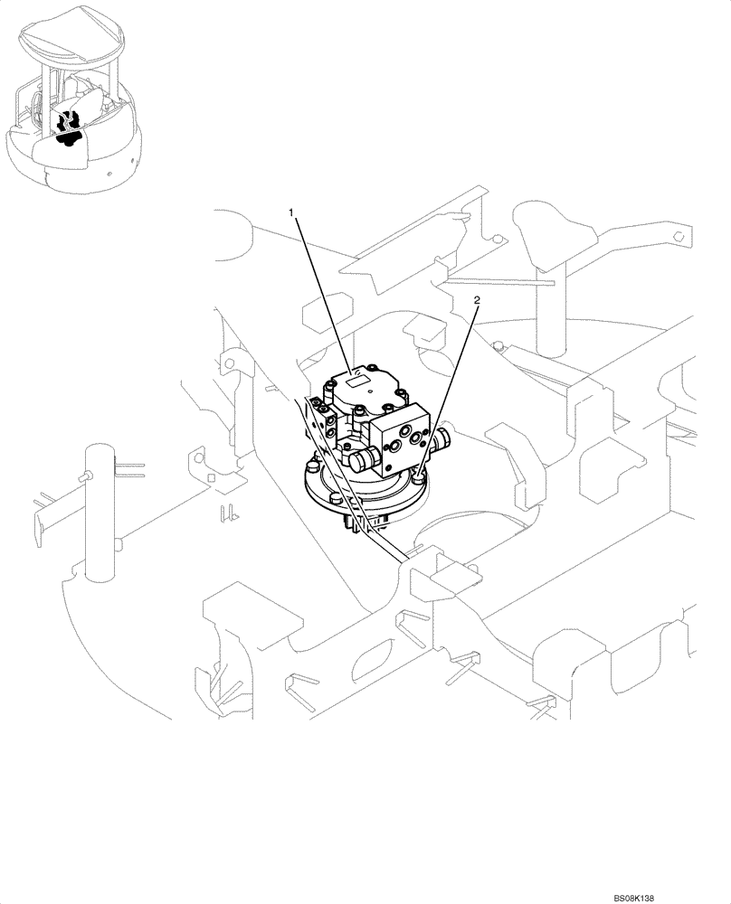 Схема запчастей Case CX50B - (01-023) - MOTOR INSTALLATION, SWING (PY15V00012F1) (05) - SUPERSTRUCTURE