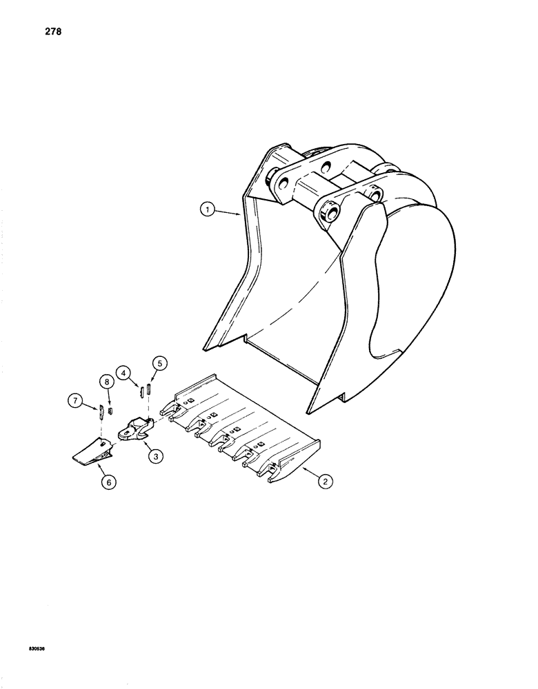 Схема запчастей Case 1280 - (278) - BACKHOE BUCKETS, SEVERE DUTY (05) - UPPERSTRUCTURE CHASSIS