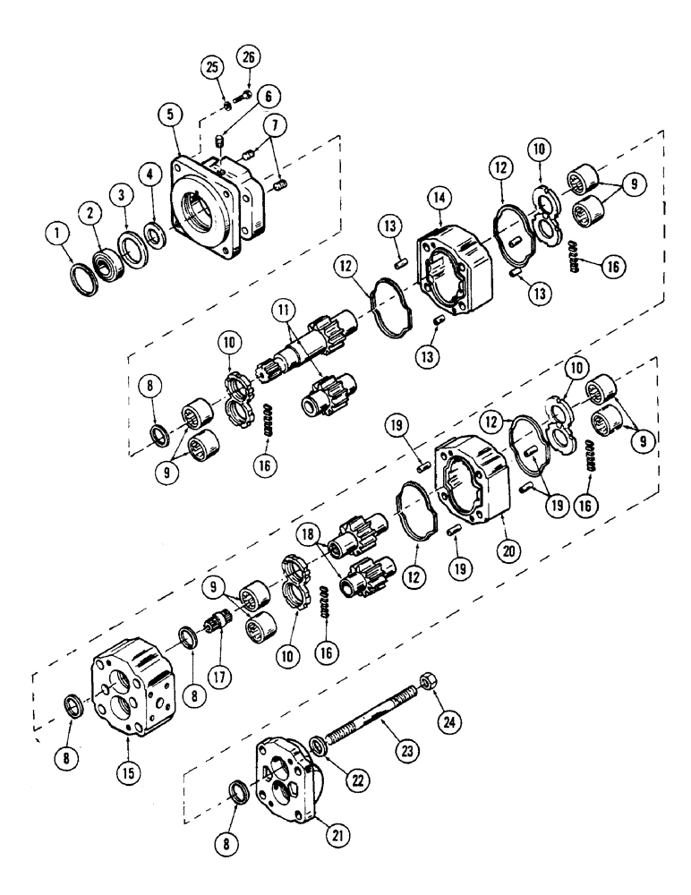 Схема запчастей Case 50 - (234) - SWING MOTOR, (USED ON UNITS WITH SERIAL NUMBER 6280218 AND AFTER)(SN.6279926 AND AFTER) (35) - HYDRAULIC SYSTEMS