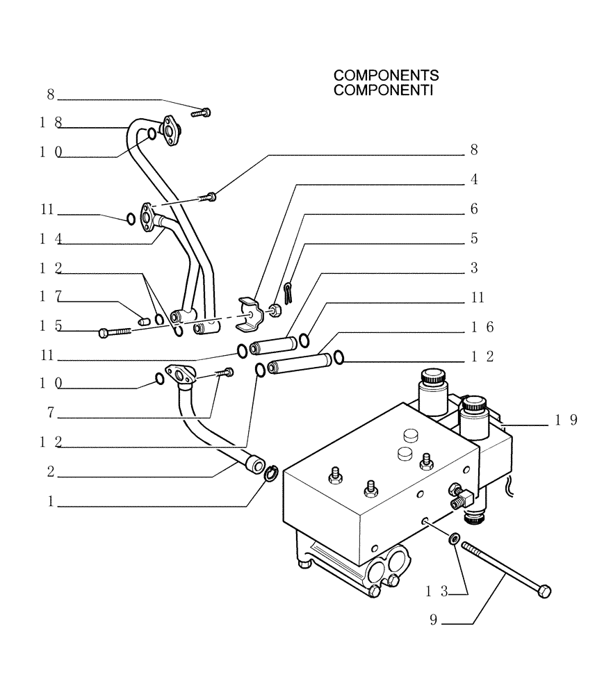 Схема запчастей Case 1850K - (1.211[06]) - TRANSMISSION - PIPING Hydrostatic Transmission