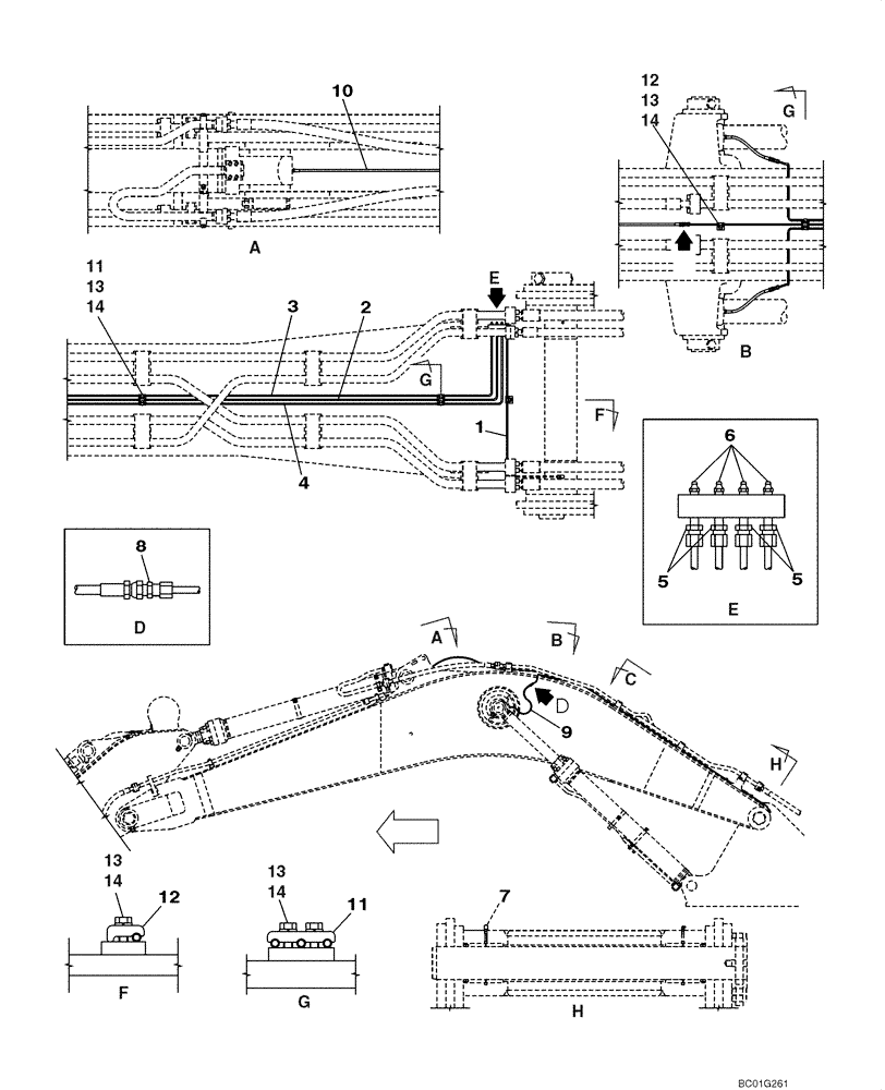 Схема запчастей Case CX800 - (09-47) - LUBRICATION CIRCUIT - BOOM (09) - CHASSIS