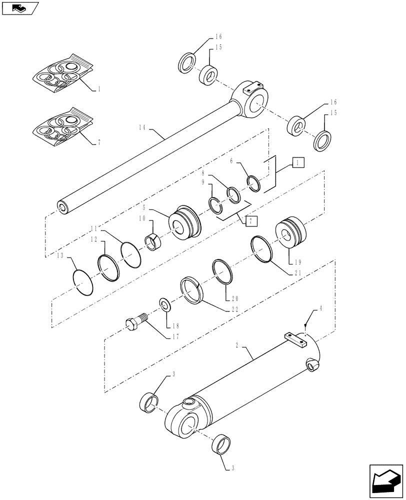 Схема запчастей Case 721F - (35.901.02[03]) - CYLINDER ASSY - LOADER BUCKET (XR LOADER) (35) - HYDRAULIC SYSTEMS