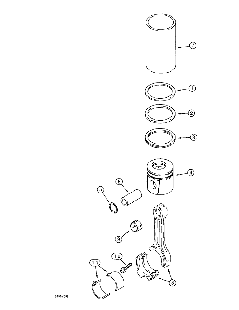 Схема запчастей Case 9020B - (2-088) - PISTONS AND CONNECTING RODS, 4TA-390 EMISSIONS CERT ENG, P.I.N. DAC02#2001 & AFT, CONNECTING RODS (02) - ENGINE