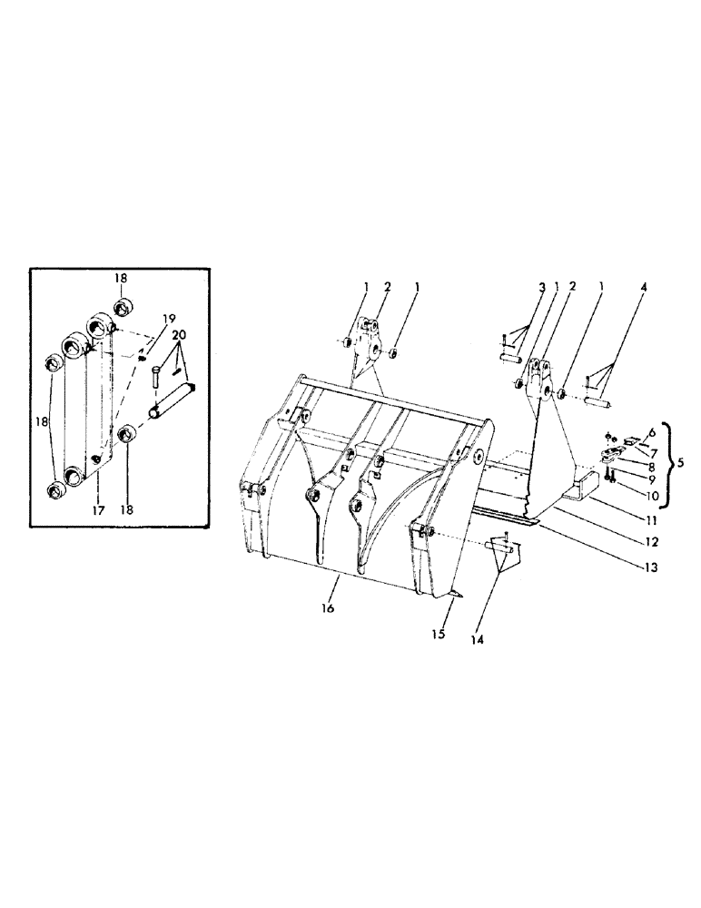 Схема запчастей Case 40EC - (F05) - 4-IN-1 BUCKET, (1-1/4 CUBIC YARD), 55557 - 4-IN-1 COMPLETE - (19) - BUCKETS