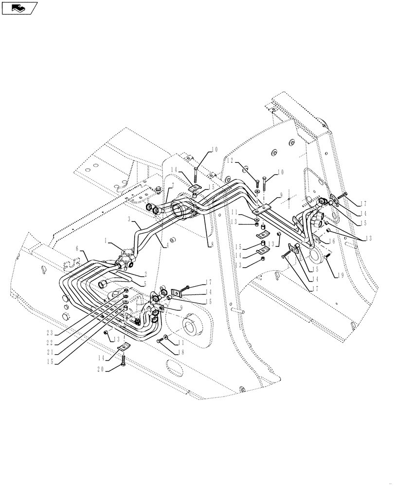 Схема запчастей Case 580SN WT - (35.701.05[02]) - HYDRAULICS - LOADER, 3 SPOOL (MECHANICAL CONTROLS) (580SN, 580SN WT, 590SN) (35) - HYDRAULIC SYSTEMS