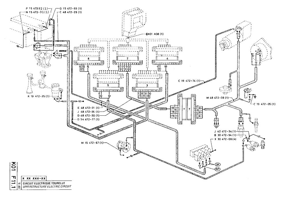 Схема запчастей Case 75C - (K01 F11.1) - CAB ELECTRIC CIRCUIT (06) - ELECTRICAL SYSTEMS