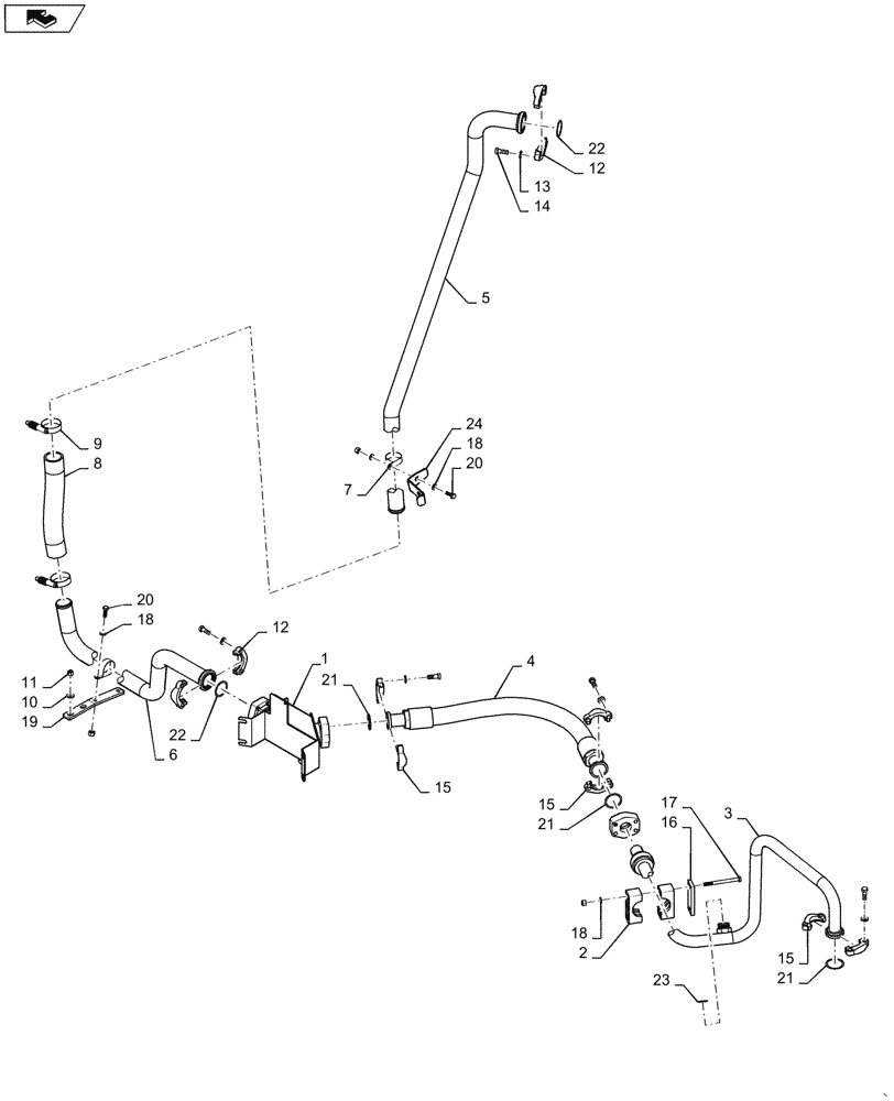 Схема запчастей Case 1121F - (35.260.01) - TANK RETURN ROUTING (35) - HYDRAULIC SYSTEMS