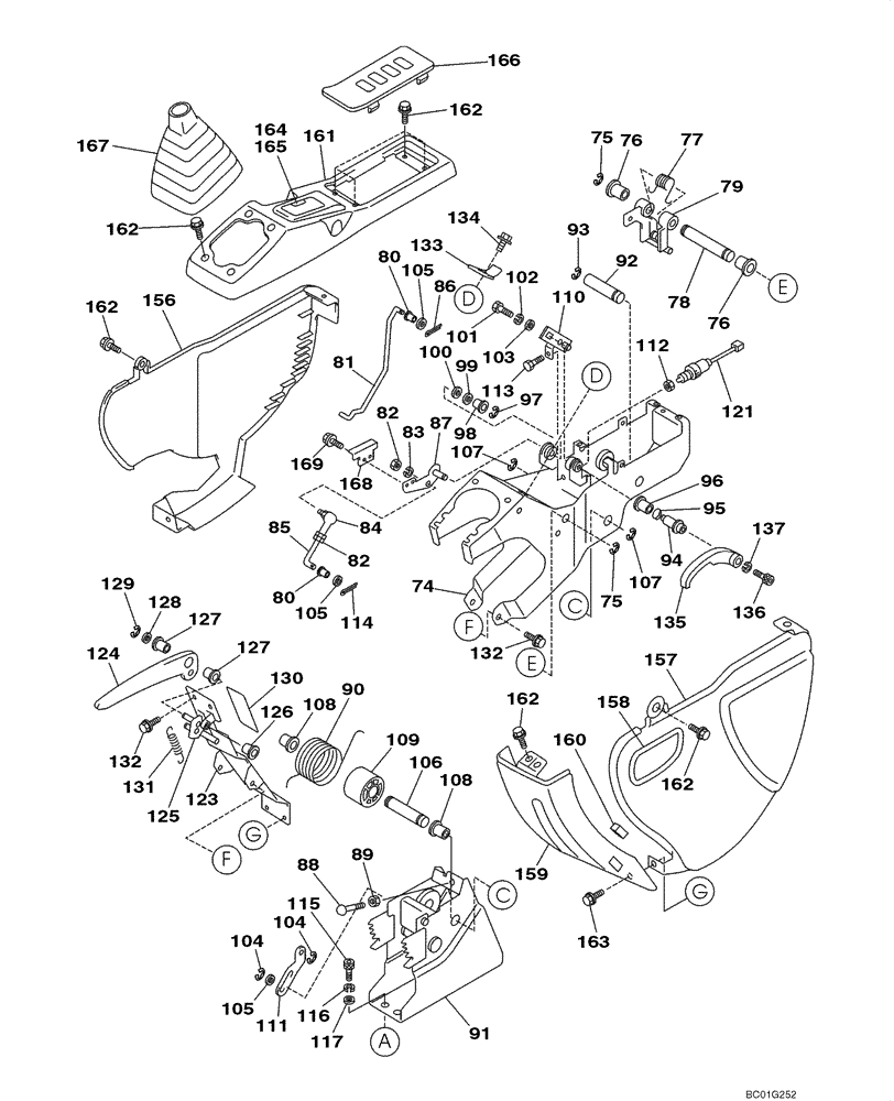 Схема запчастей Case CX800 - (09-26) - HAND CONTROL ARM, LEFT - GREY (09) - CHASSIS