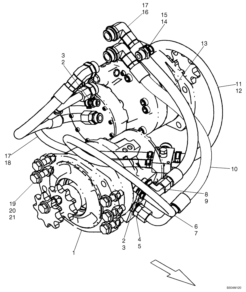 Схема запчастей Case 430 - (06-02A) - HYDROSTATICS - DRIVE MOTORS (06) - POWER TRAIN