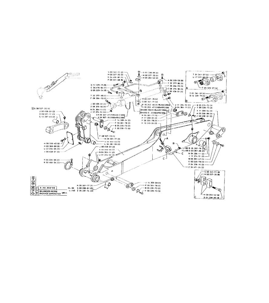 Схема запчастей Case 160CKS - (283) - BACKHOE DIPPERSTICK (14) - DIPPERSTICKS