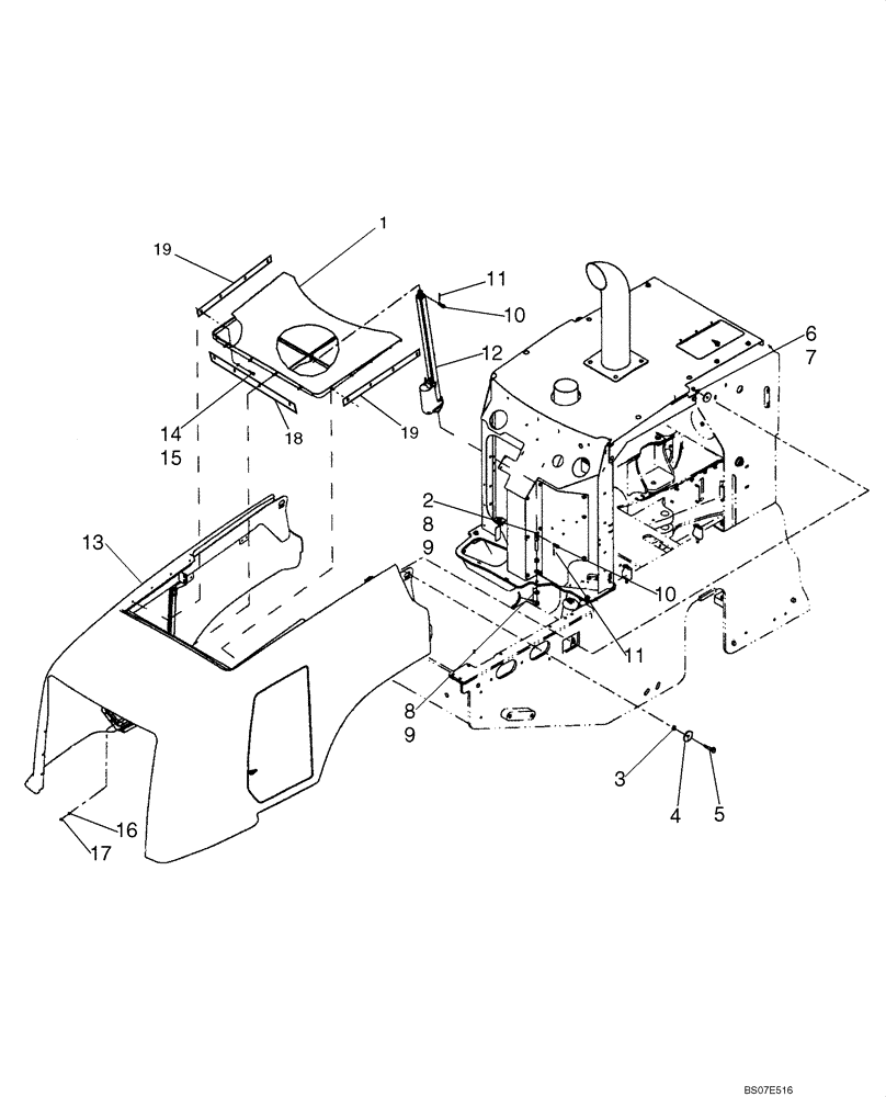 Схема запчастей Case 921E - (09-18) - HOOD (09) - CHASSIS