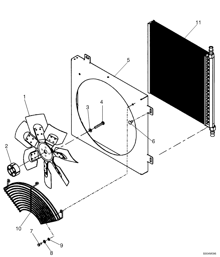 Схема запчастей Case 440CT - (02-02) - FAN MOUNTING, 480MM (02) - ENGINE