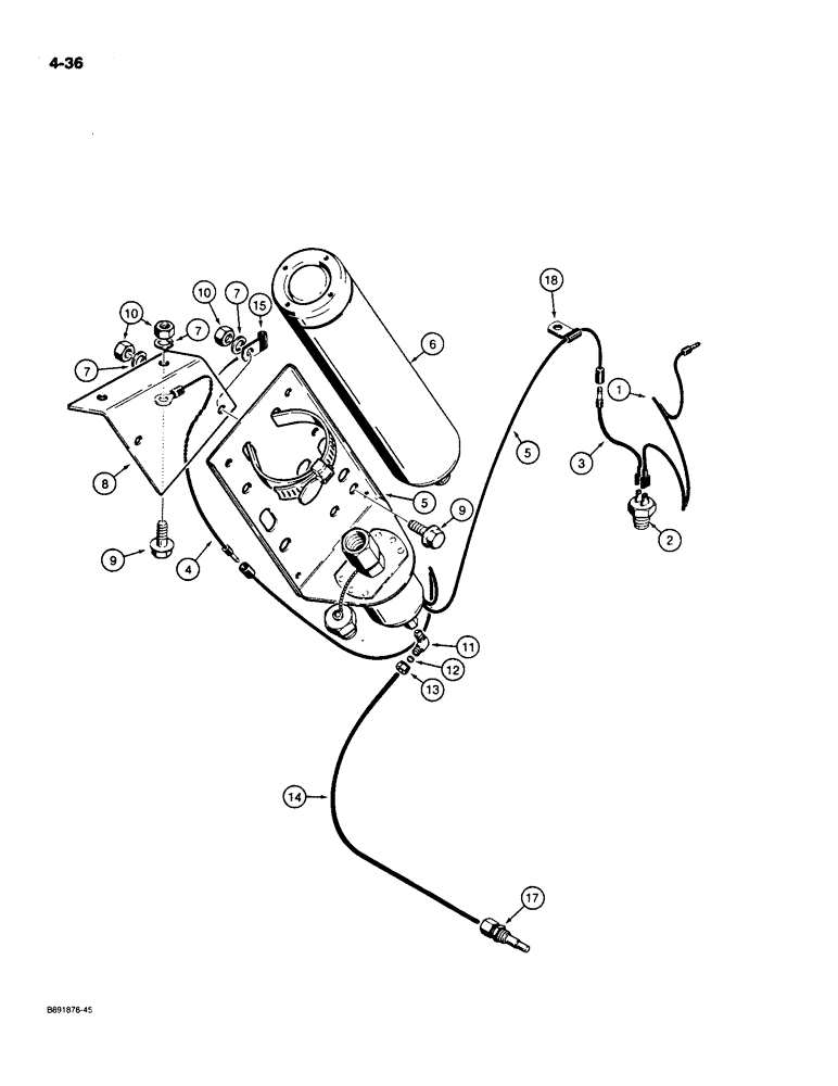 Схема запчастей Case 550 - (4-36) - COLD START SYSTEM (04) - ELECTRICAL SYSTEMS