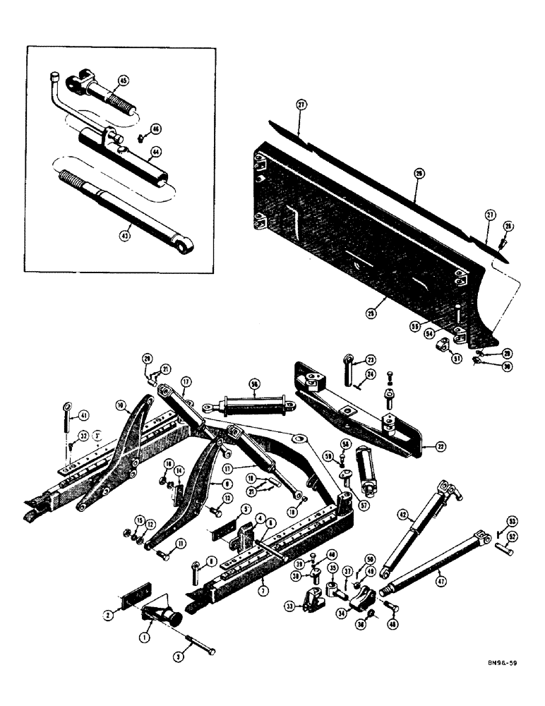 Схема запчастей Case 500 - (236) - HYDRAULIC ANGLING DOZER (07) - HYDRAULIC SYSTEM