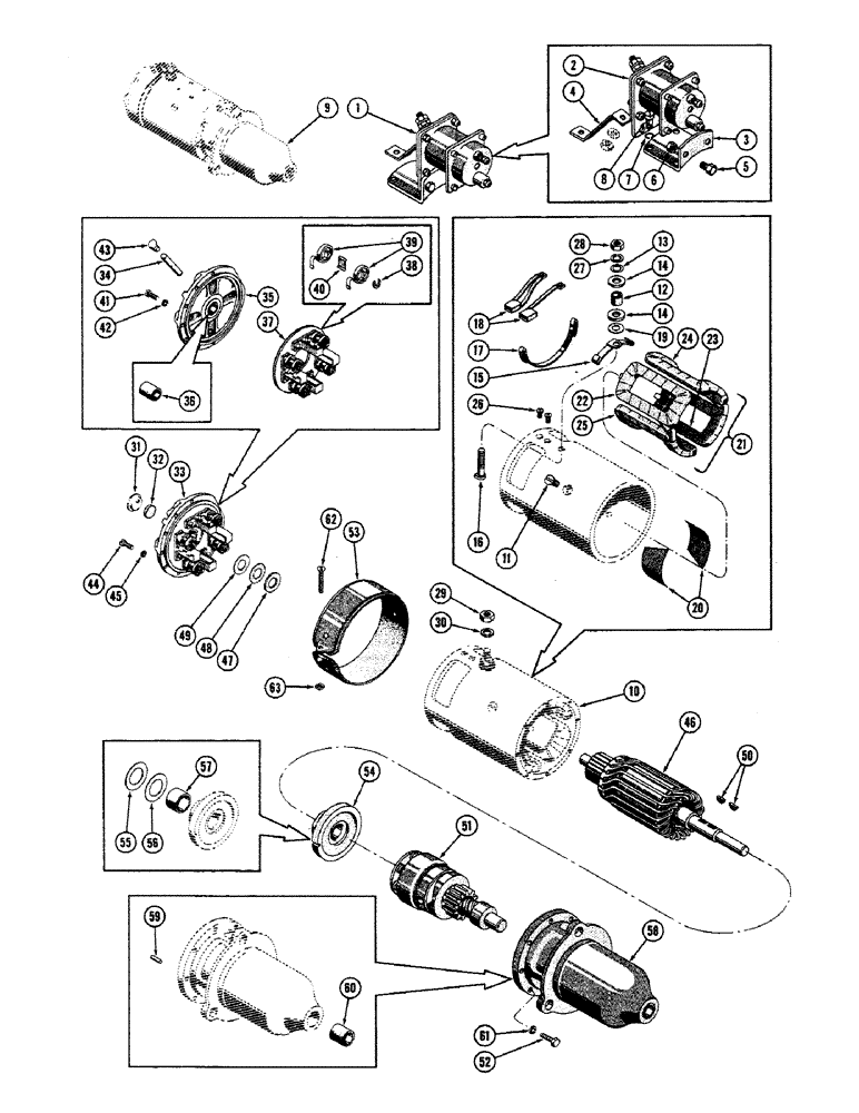 Схема запчастей Case 800 - (086) - (71821) STARTER ASSY. (06) - ELECTRICAL SYSTEMS