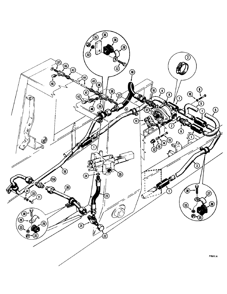 Схема запчастей Case 580C - (244) - EQUIPMENT HYDRAULIC CIRCUIT, RESERVOIR TO LOADER VALVE (08) - HYDRAULICS