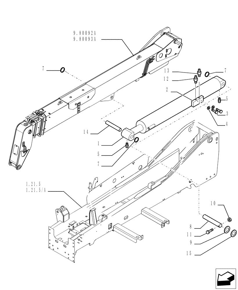 Схема запчастей Case TX842 - (1.11.1A[01]) - LIFT CYLINDER - VERSION (03-04) (35) - HYDRAULIC SYSTEMS