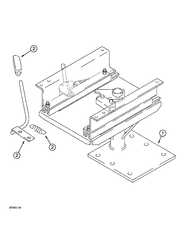 Схема запчастей Case 570LXT - (9-118) - STANDARD SEAT SUPPORT AND PEDESTAL, 570LXT MODELS (09) - CHASSIS/ATTACHMENTS