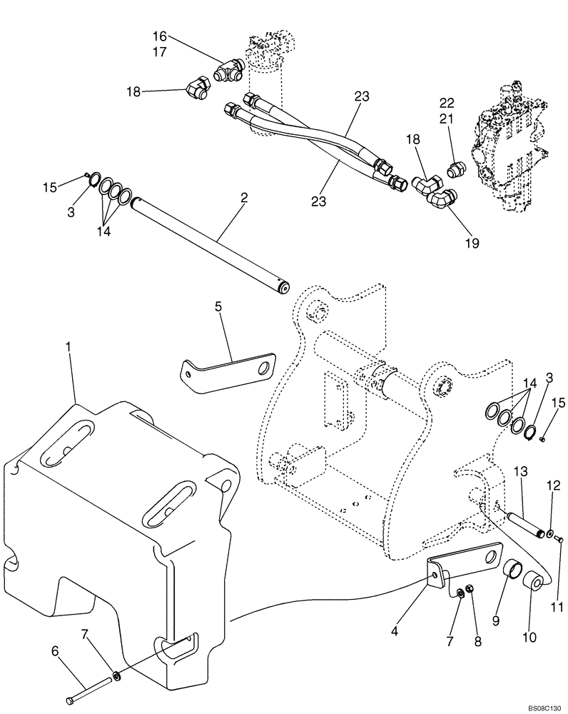 Схема запчастей Case 570MXT - (09-18) - COUNTERWEIGHT, REAR (3000 LBS) (09) - CHASSIS/ATTACHMENTS