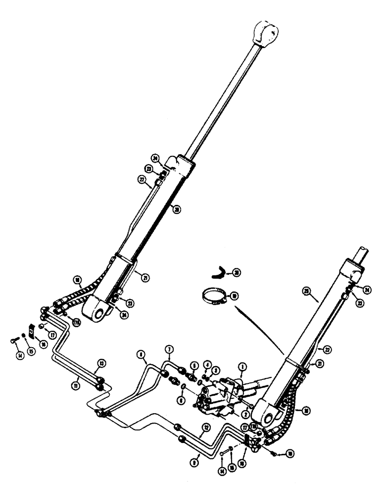 Схема запчастей Case 680CK - (122) - LOADER HYDRAULICS, LIFT CYLINDER (82) - FRONT LOADER & BUCKET