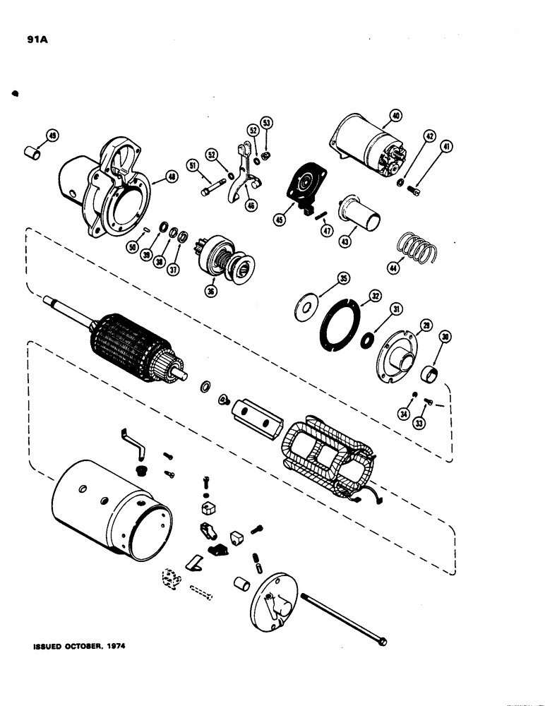 Схема запчастей Case 480B - (091A) - A36583 STARTER, (188) DIESEL ENGINE, USED PRIOR TO TRACTOR SERIAL NUMBER 8738684 