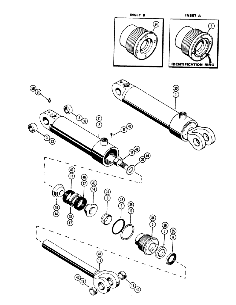 Схема запчастей Case 680CK - (278) - G33555 LOADER HYDRA-LEVELING CYLINDER, 3" DIA. CYLINDER WITH (35) - HYDRAULIC SYSTEMS