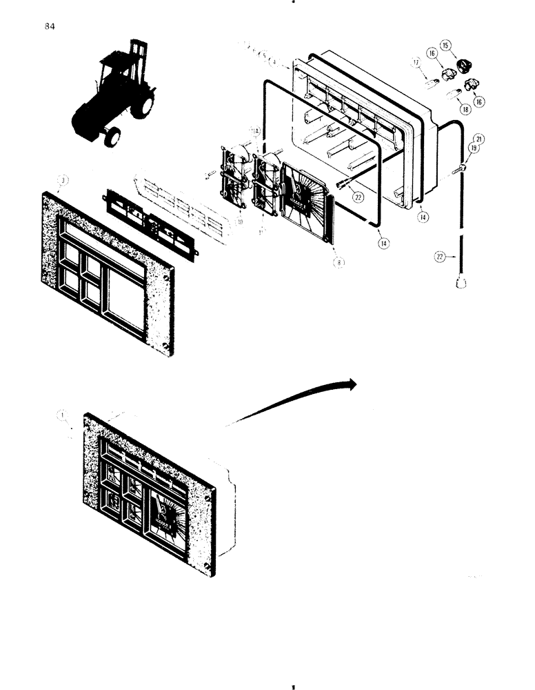 Схема запчастей Case 584C - (084) - INSTRUMENT CLUSTER (55) - ELECTRICAL SYSTEMS