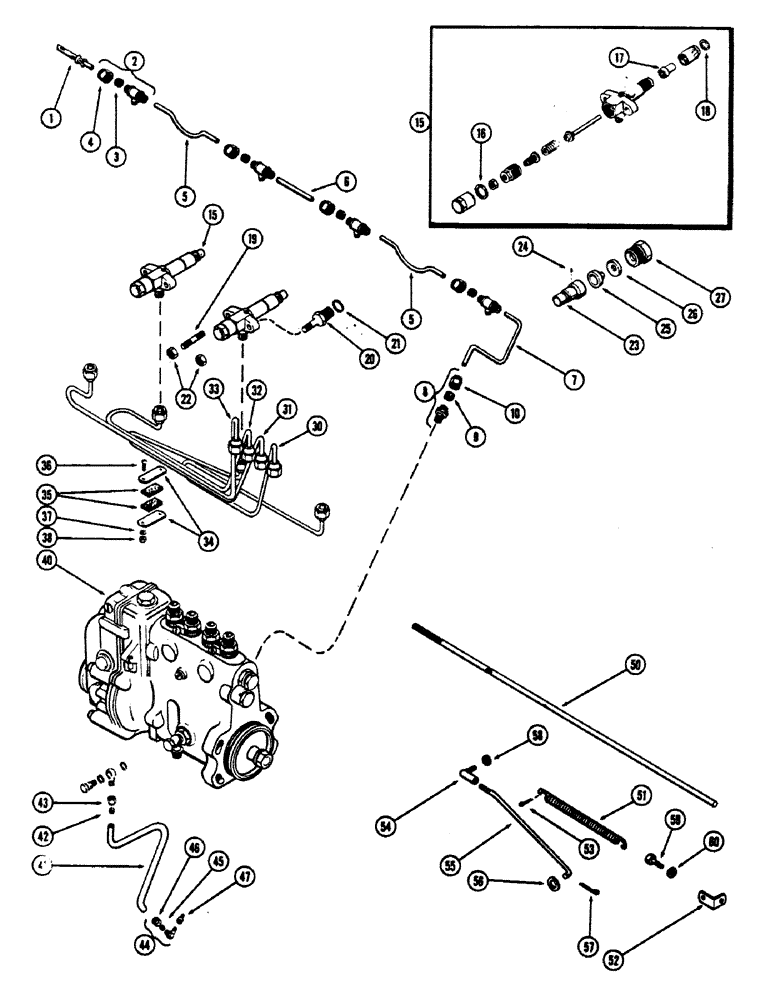 Схема запчастей Case 680CK - (032) - FUEL INJECTION SYSTEM, (267) DIESEL ENGINE (10) - ENGINE