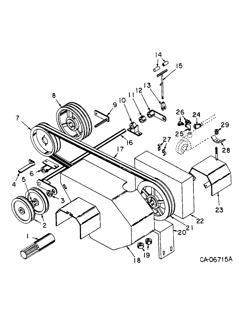 Схема запчастей Case 4125 - (17-05) - MOUNTED EQUIPMENT, REAR PTO ATT (05) - SUPERSTRUCTURE