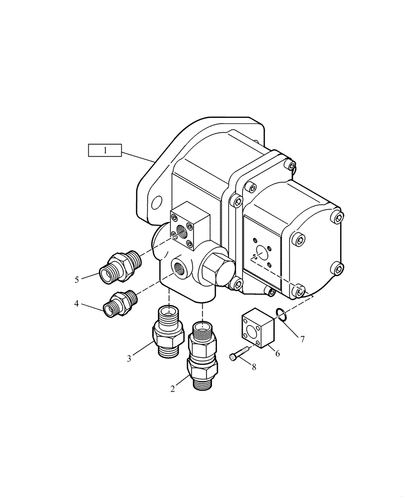 Схема запчастей Case 21E - (22.050 [2991461000]) - GEAR PUMP INSTALLATION (35) - HYDRAULIC SYSTEMS