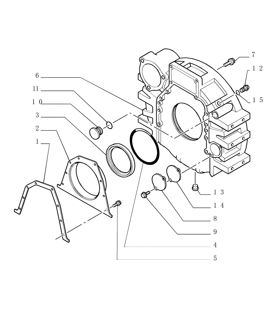 Схема запчастей Case 1850K LT - (0.043[02]) - CRANKCASE COVERS (01) - ENGINE