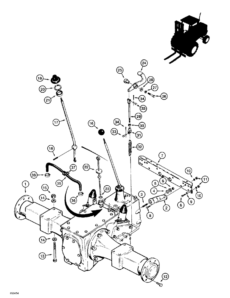 Схема запчастей Case 584E - (6-24) - TRANSAXLE AND DIFFERENTIAL LOCK, TWO WHEEL DRIVE MODELS (06) - POWER TRAIN