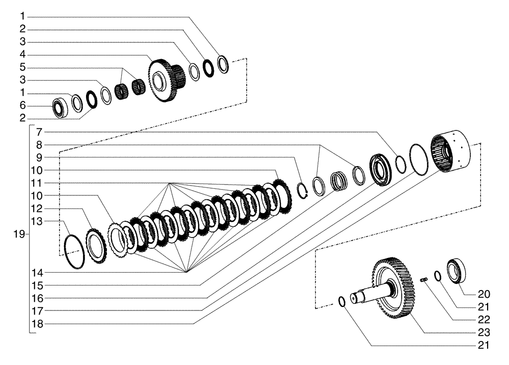 Схема запчастей Case 845B - (06-01[06]) - TRANSMISSION, 3RD SHAFT - (TORQUE CONVERTER) (06) - POWER TRAIN