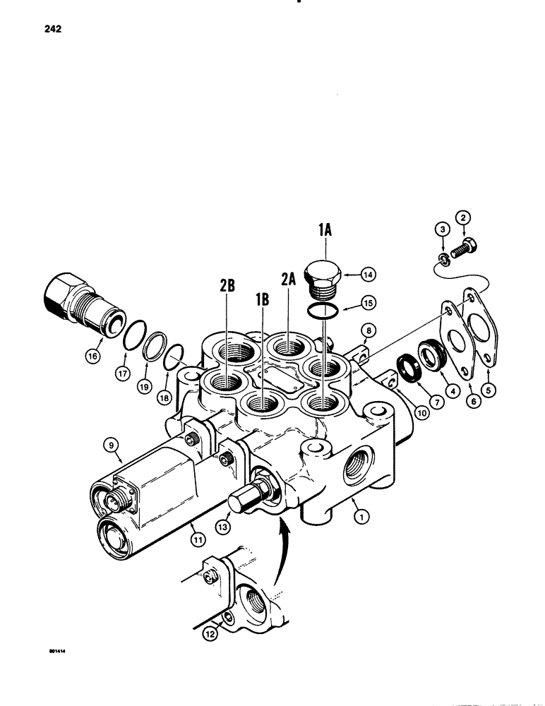 Схема запчастей Case 780B - (242) - L101840 LOADER CONTROL VALVE (2 SPOOL) (08) - HYDRAULICS