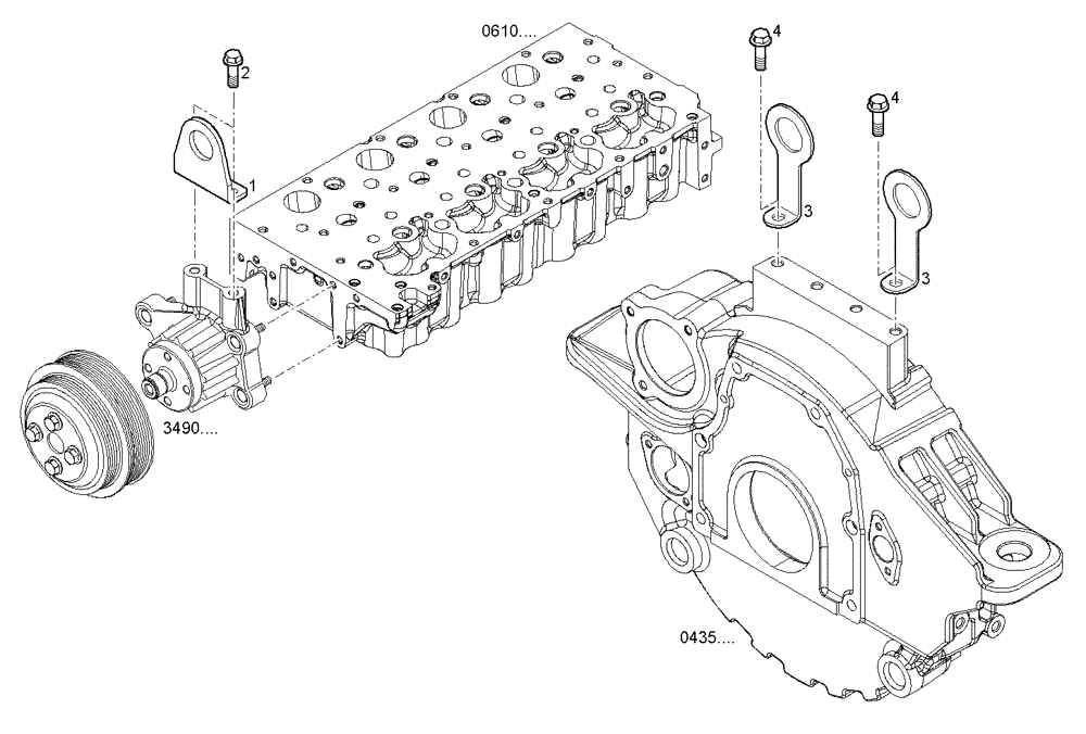 Схема запчастей Case F5CE9454G A001 - (4500.231) - HOOK (10) - ENGINE