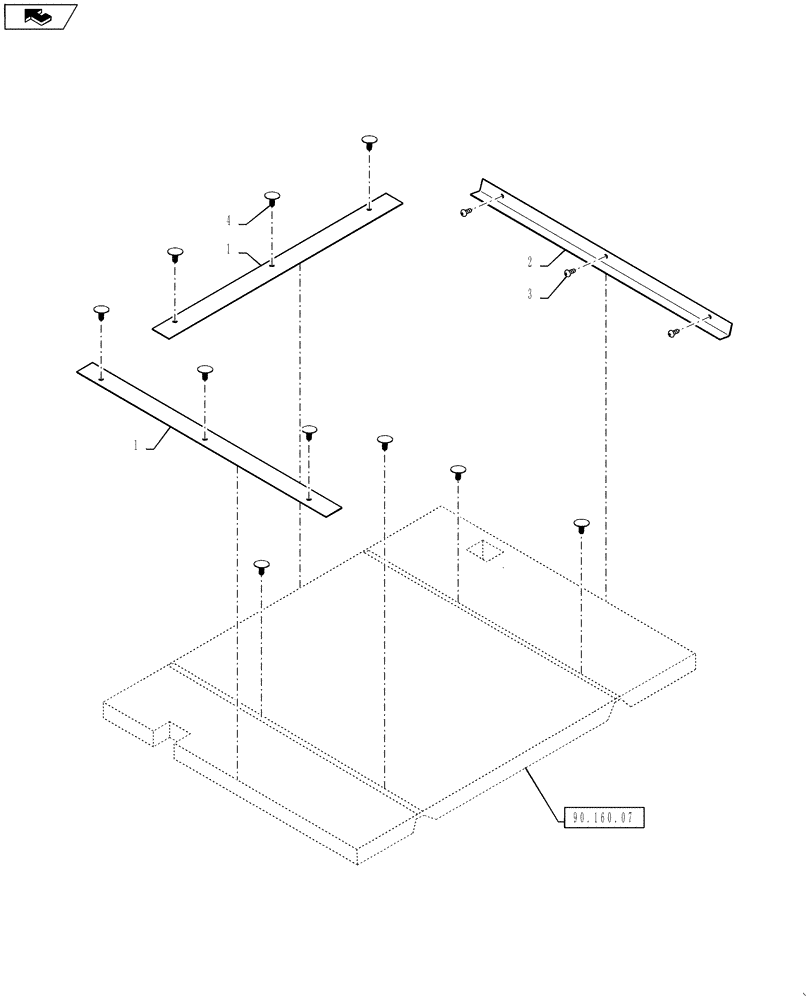 Схема запчастей Case 650L - (90.160.08) - CANOPY HEADLINER FIELD KIT (90) - PLATFORM, CAB, BODYWORK AND DECALS