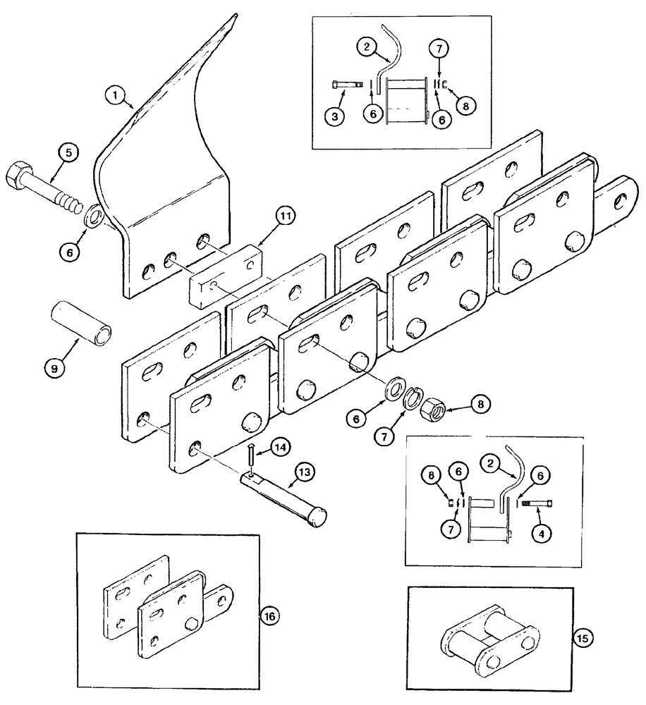 Схема запчастей Case TF300B - (09-18) - CHAINS DIGGING TEETH (09) - CHASSIS/ATTACHMENTS