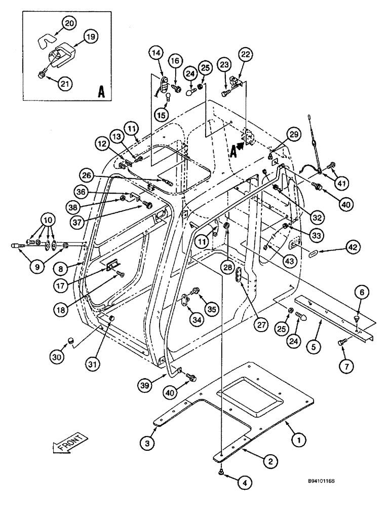 Схема запчастей Case 9045B - (9-056) - CAB ASSEMBLY MISCELLANEOUS PARTS (09) - CHASSIS