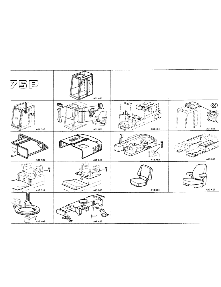 Схема запчастей Case 75P - (0-06) - 75P (00) - PICTORIAL INDEX