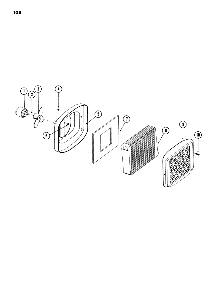 Схема запчастей Case 980B - (108) - HEATER, (USED ON UNITS PRIOR TO PIN 6204051) (05) - UPPERSTRUCTURE CHASSIS