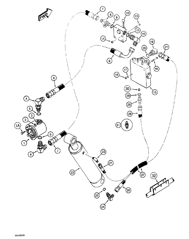 Схема запчастей Case MAXI-SNEAKER - (08-028) - PLOW HYDRAULIC CIRCUIT, P40 PLOW (08) - HYDRAULICS