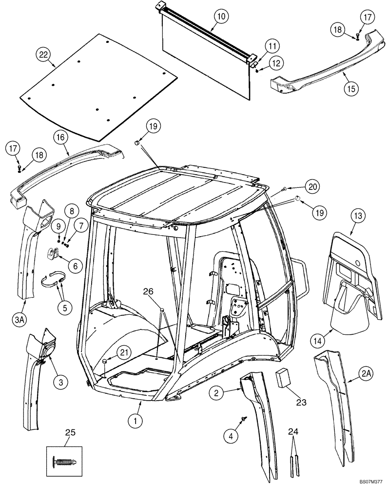 Схема запчастей Case 590SM - (09-52) - CAB - FRAME AND COVERS (09) - CHASSIS/ATTACHMENTS