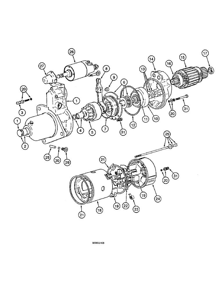 Схема запчастей Case 9060B - (4-04) - STARTER ASSEMBLY, USED ON 6D22-TC ENGINE (04) - ELECTRICAL SYSTEMS