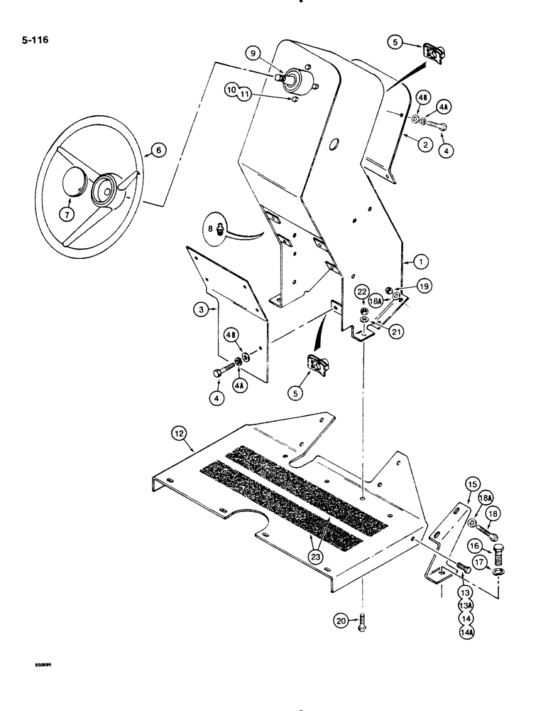 Схема запчастей Case DH4B - (5-116) - STEERING WHEEL AND TOWER (05) - STEERING