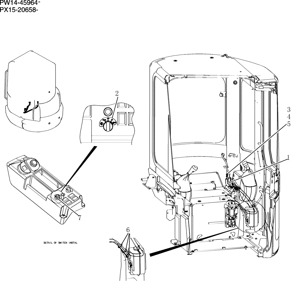 Схема запчастей Case CX36B - (314-01[1]) - HARNESS ASSY, CAB (06) - ELECTRICAL